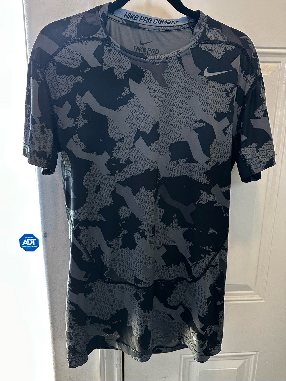 Nike Pro Combat Compression Shirt Grey Black Camo Dri-Fit